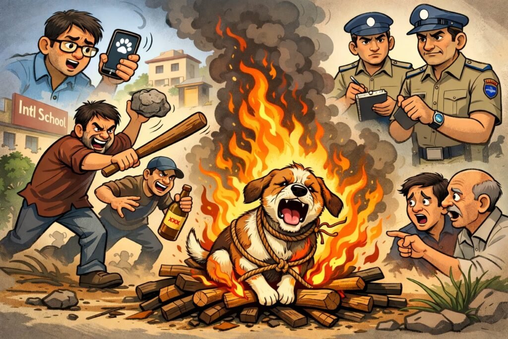 Mallampet dog cruelty case Dundigal police Telangana